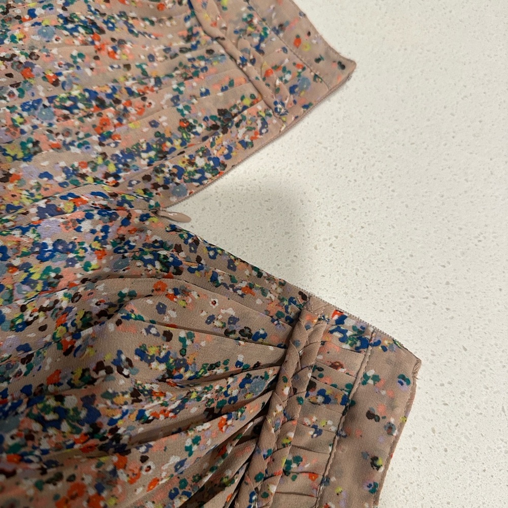 American Eagle Outfitters Floral Mini Skirt with Orange Trim - Picture 2 of 7
